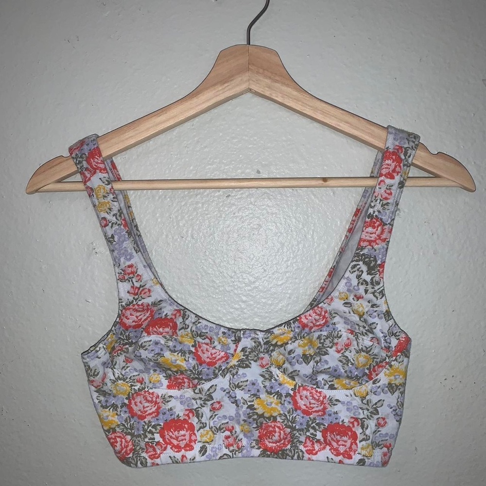 Urban Outfitters Floral Crop Tank Multi
